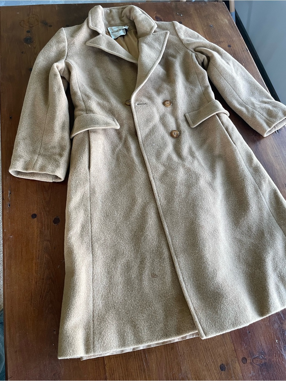 Camel Wool Overcoat - Classic Double-Breasted